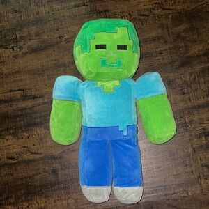 Green and Blue Pixel Plush Toy